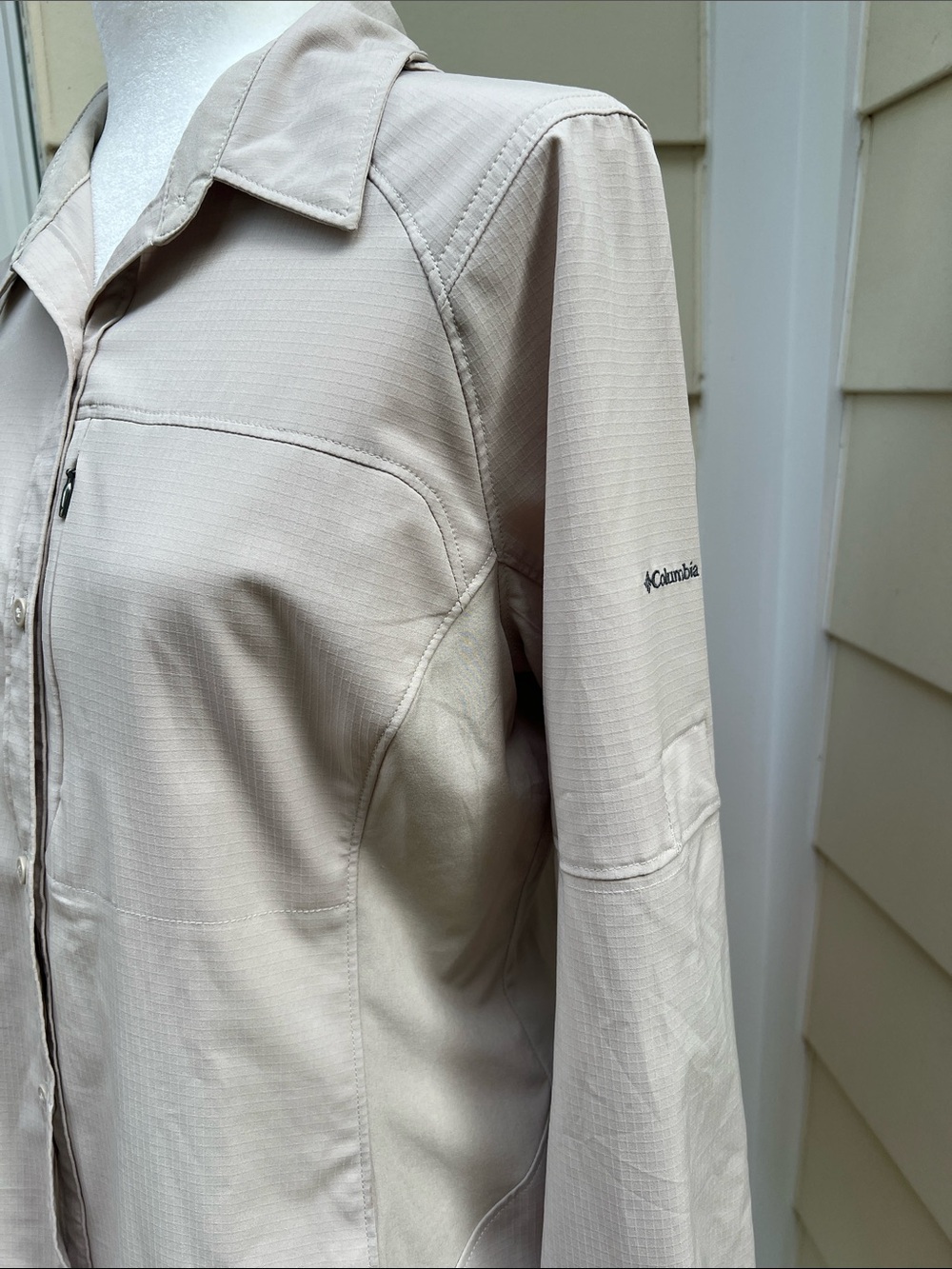Columbia Omni-Shade Sun Protection Long Sleeve Shirt Hiking Fishing Boating - Picture 5 of 13